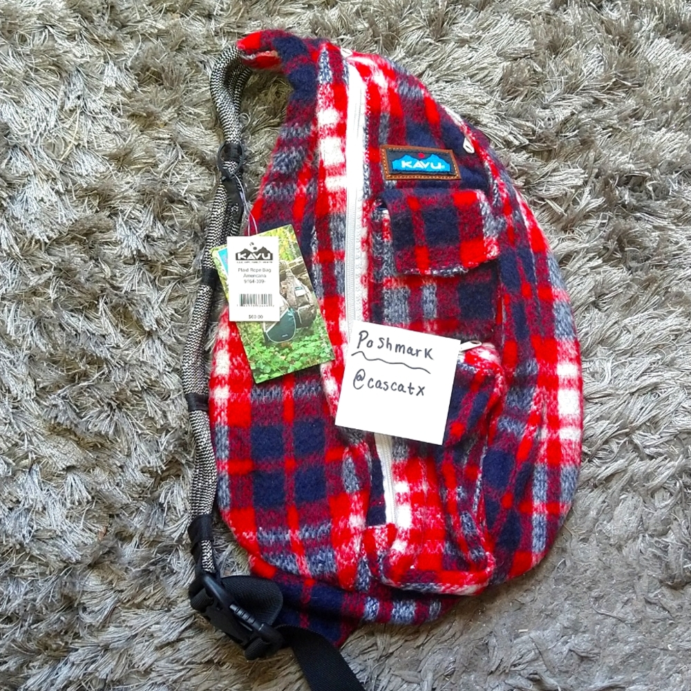 Plaid Rope Bag Americana Kuvo NEW WITH TAGS MENS OR WOMENS
